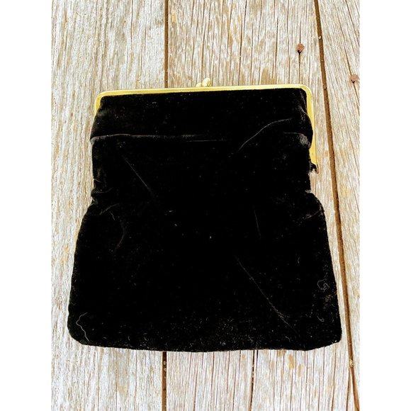 Art Deco Black Velvet Clutch Purse 1930s - Picture 6 of 7